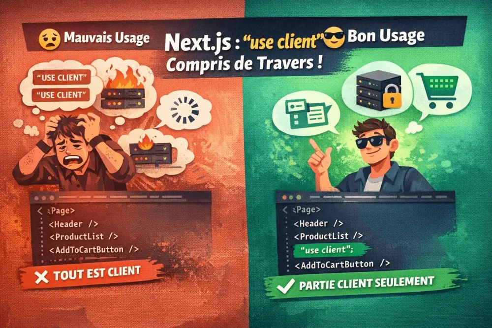 "use client" en Next.js : L'erreur qui tue tes performances